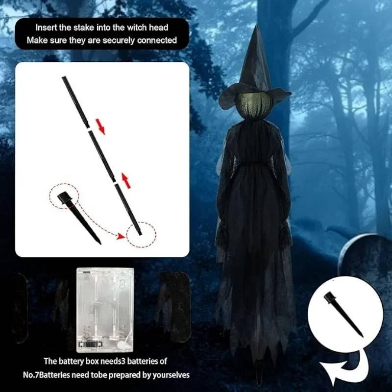Sound-Activated Hand-Holding Witch Decorations (3-Pack) – Halloween Scares Made Easy