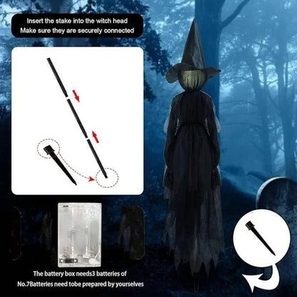 Sound-Activated Hand-Holding Witch Decorations (3-Pack) – Halloween Scares Made Easy