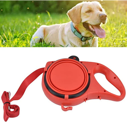 4-in-1 Dog Leash with Built-In Water Bottle & Bowl – Walks Made Easy