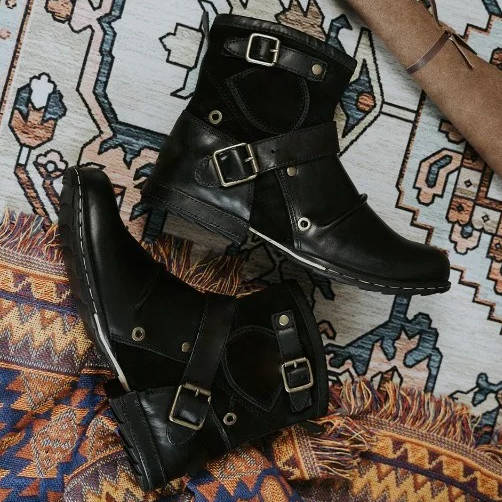 Men's Vintage Buckle Ankle Boots – Rugged Character, All-Day Comfort
