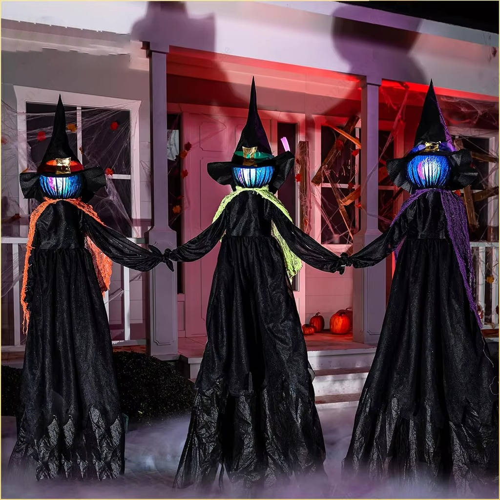 Sound-Activated Hand-Holding Witch Decorations (3-Pack) – Halloween Scares Made Easy