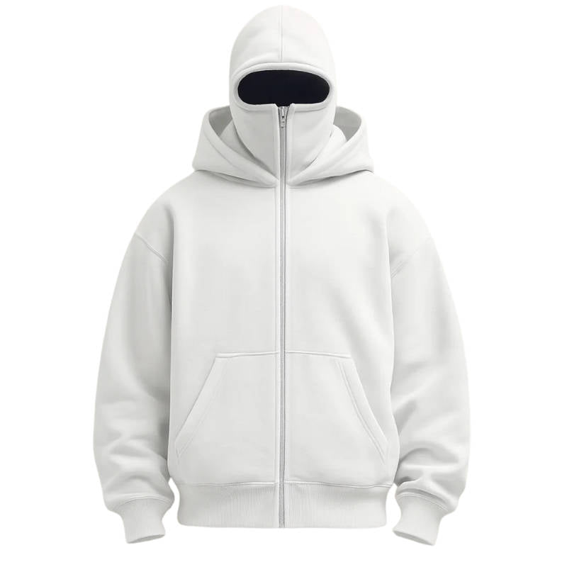 Full-Zip Balaclava Hoodie – Head-to-Neck Wind Protection in One Layer