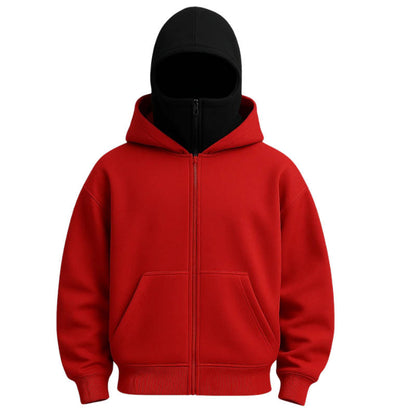 Full-Zip Balaclava Hoodie – Head-to-Neck Wind Protection in One Layer