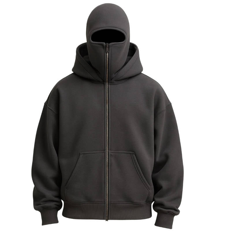 Full-Zip Balaclava Hoodie – Head-to-Neck Wind Protection in One Layer