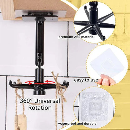 360° Rotating Self-Adhesive Utility Hooks – Stick It, Hang It, Done