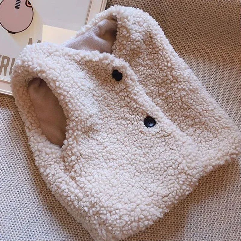 Kids Fluffy Lamb Wool Vest – Soft, Warm & Irresistibly Cosy