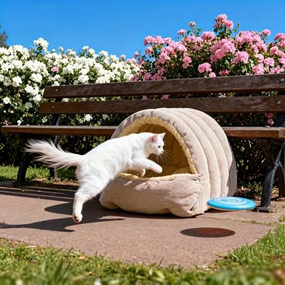 Arctic Fleece Cat Cave Bed – The Enclosed Hideaway Your Cat Will Obsess Over