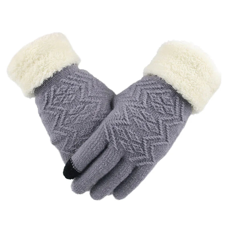 Plush Touch Screen Winter Gloves – Warm, Stylish & Phone-Friendly