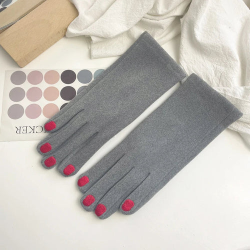 Touch Screen Winter Gloves with Nail Polish Design – Stylish & Functional