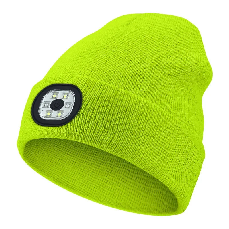 Rechargeable LED Beanie Hat – Hands-Free Light for Winter Nights