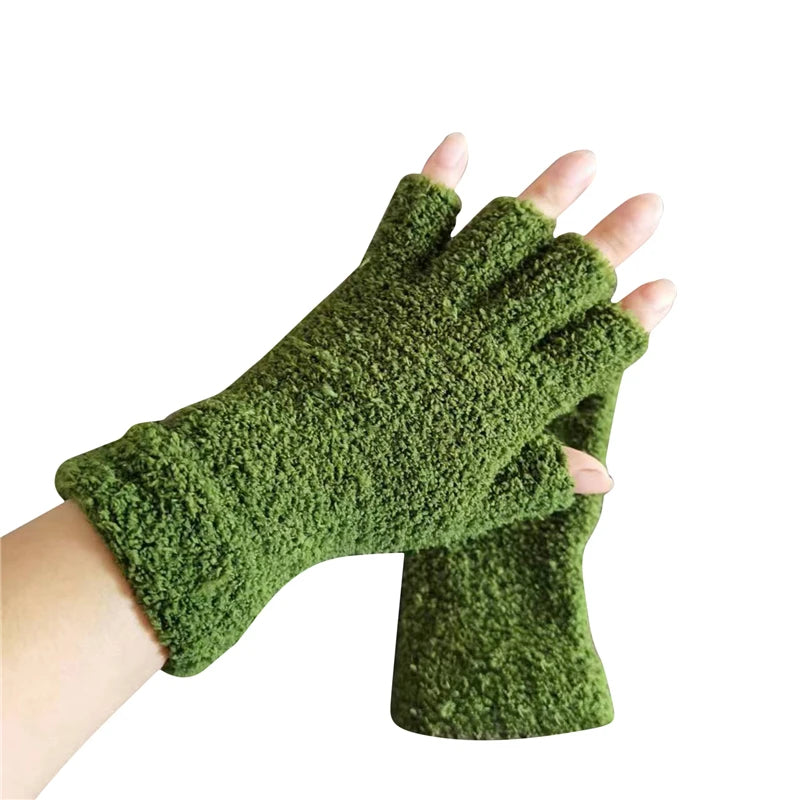 Knit Half-Finger Winter Gloves – Stay Warm, Stay in Control
