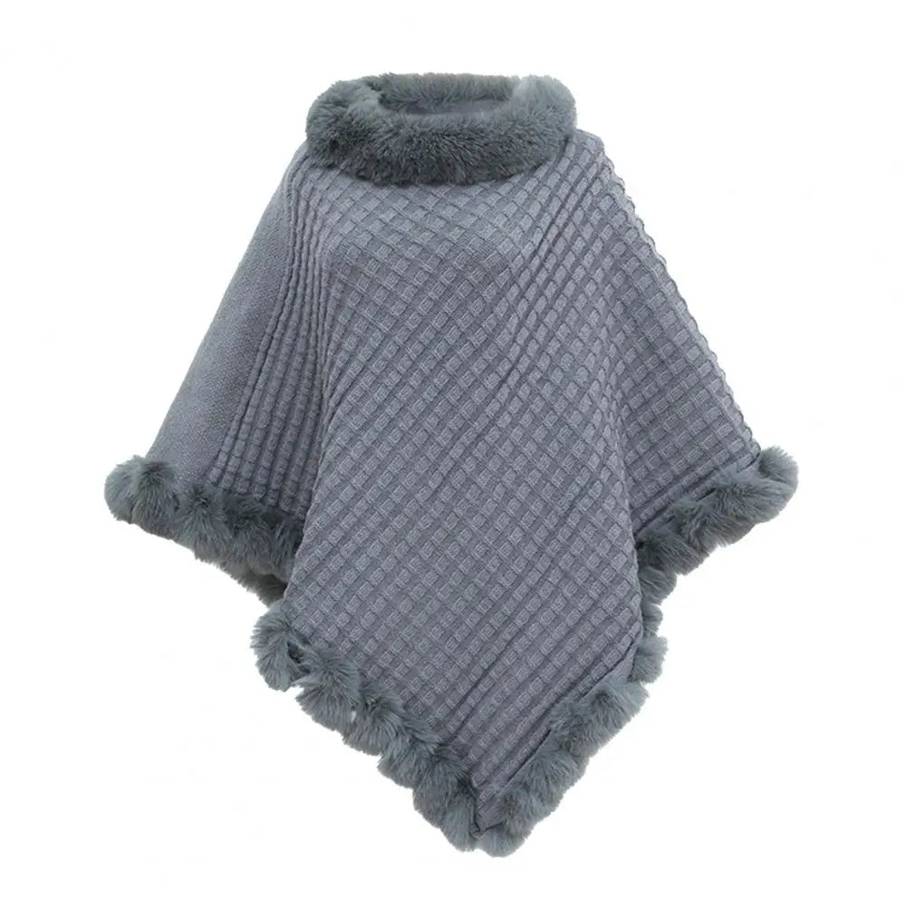 Faux Fur Shawl Cloak – Effortless Luxury for Cold Evenings