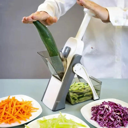 5-in-1 Vegetable Slicer with Collecting Tray – Faster Prep, Less Cleanup