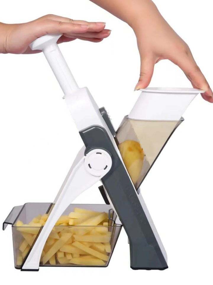 5-in-1 Vegetable Slicer with Collecting Tray – Faster Prep, Less Cleanup