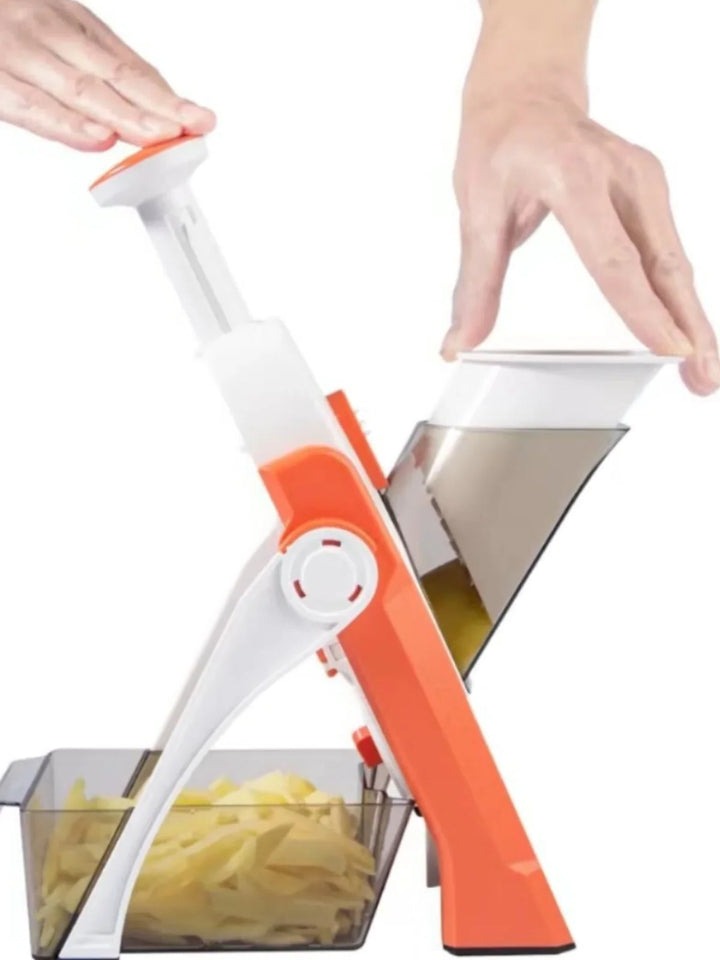 5-in-1 Vegetable Slicer with Collecting Tray – Faster Prep, Less Cleanup
