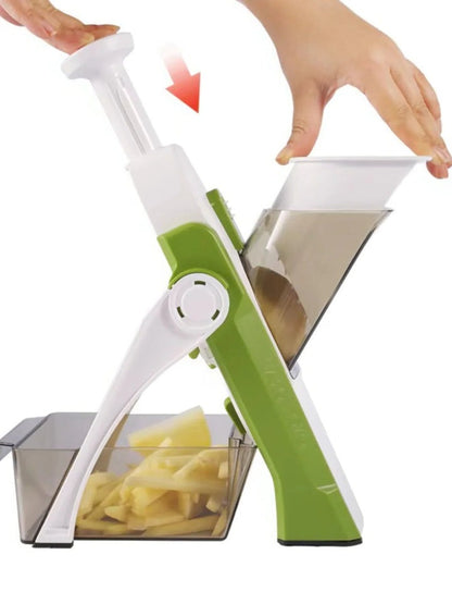 5-in-1 Vegetable Slicer with Collecting Tray – Faster Prep, Less Cleanup