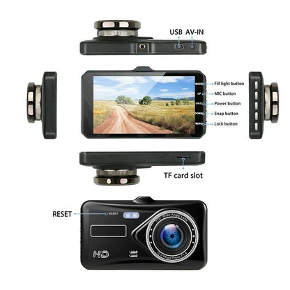 1080P Full HD Dash Cam – Front & Rear Road Coverage