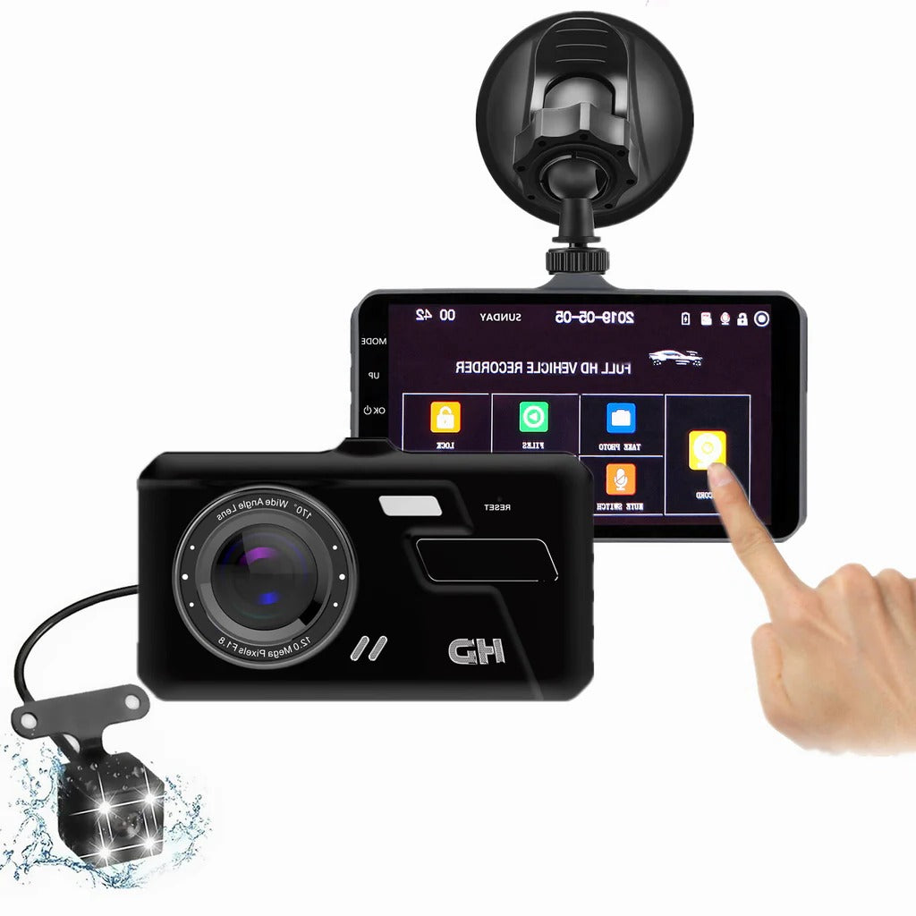 1080P Full HD Dash Cam – Front & Rear Road Coverage