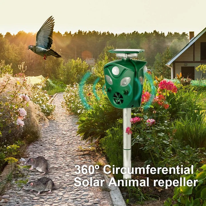 360° Solar Ultrasonic Animal Repeller – Protect Your Property, Naturally