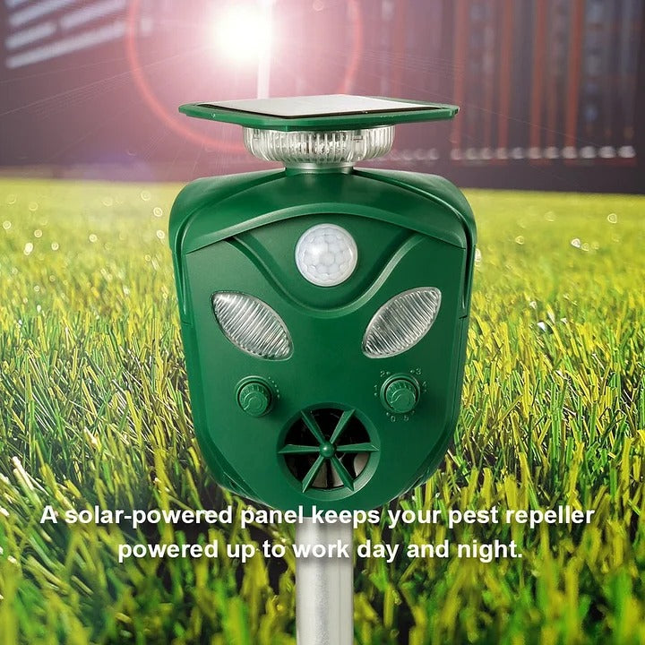 360° Solar Ultrasonic Animal Repeller – Protect Your Property, Naturally