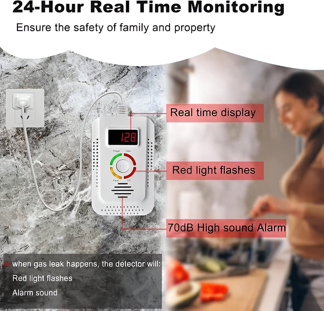 Household Gas & CO Detector – Silent Protection for Your Family