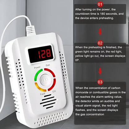 Household Gas & CO Detector – Silent Protection for Your Family