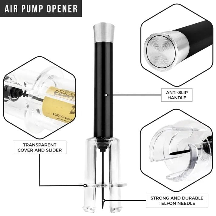 Air-Pump Wine Bottle Opener – Open Any Bottle in Seconds