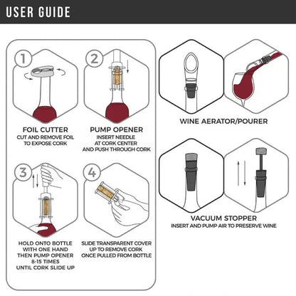 Air-Pump Wine Bottle Opener – Open Any Bottle in Seconds