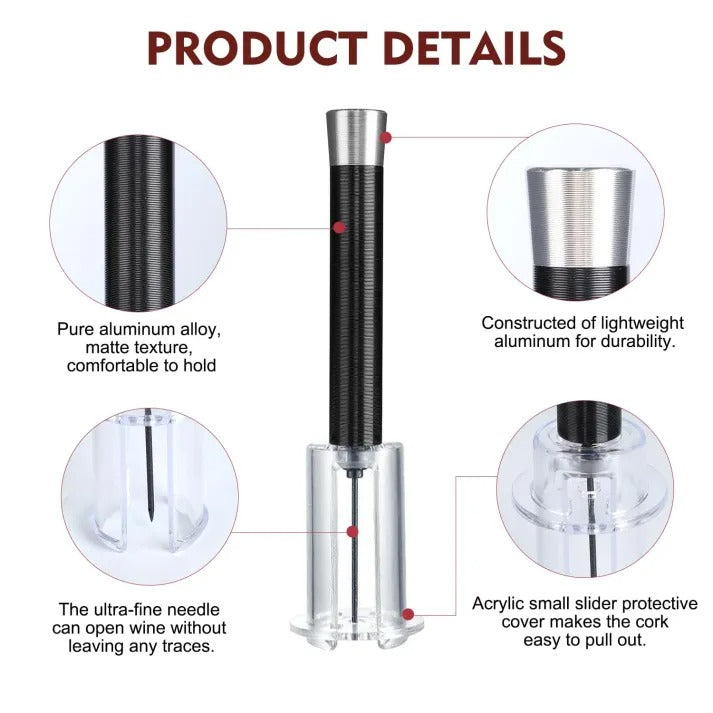 Air-Pump Wine Bottle Opener – Open Any Bottle in Seconds