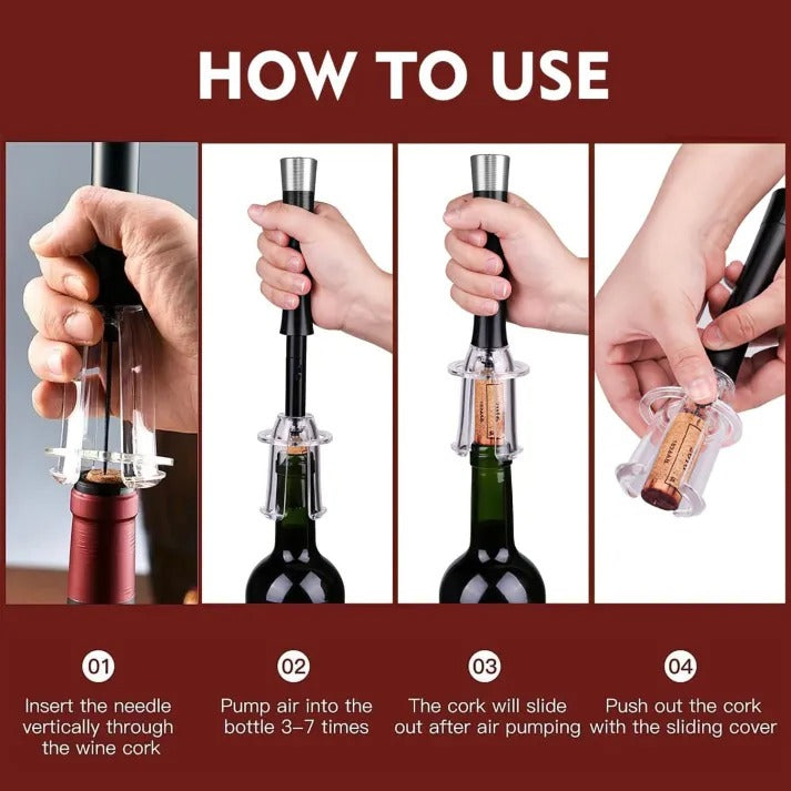 Air-Pump Wine Bottle Opener – Open Any Bottle in Seconds