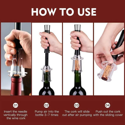 Air-Pump Wine Bottle Opener – Open Any Bottle in Seconds