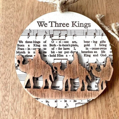 Nativity Music Sheet Ornament Set – Carols, Faith & Christmas Beauty