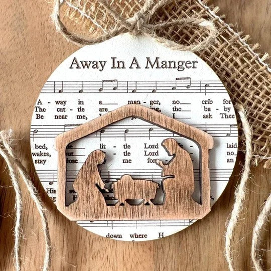 Nativity Music Sheet Ornament Set – Carols, Faith & Christmas Beauty