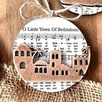 Nativity Music Sheet Ornament Set – Carols, Faith & Christmas Beauty