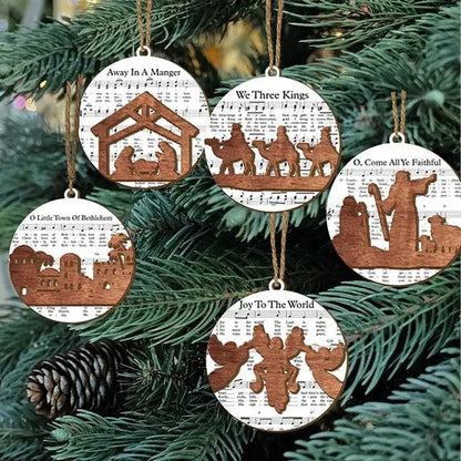 Nativity Music Sheet Ornament Set – Carols, Faith & Christmas Beauty