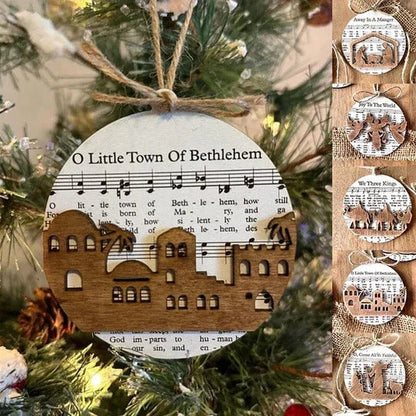 Nativity Music Sheet Ornament Set – Carols, Faith & Christmas Beauty