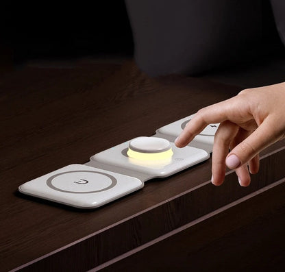 3-in-1 Foldable Wireless Travel Charger – Charge Phone, Watch & Buds Anywhere