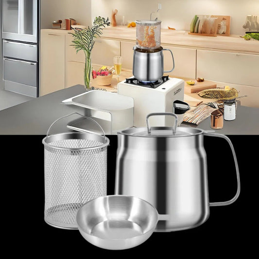 2-in-1 Deep Frying Pot with Oil Strainer – Crispy Food, Less Oil Waste