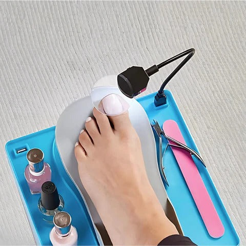 Adjustable Pedicure Rest with LED Magnifier – At-Home Spa Precision
