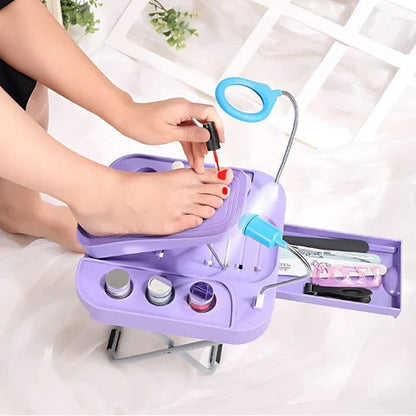 Adjustable Pedicure Rest with LED Magnifier – At-Home Spa Precision