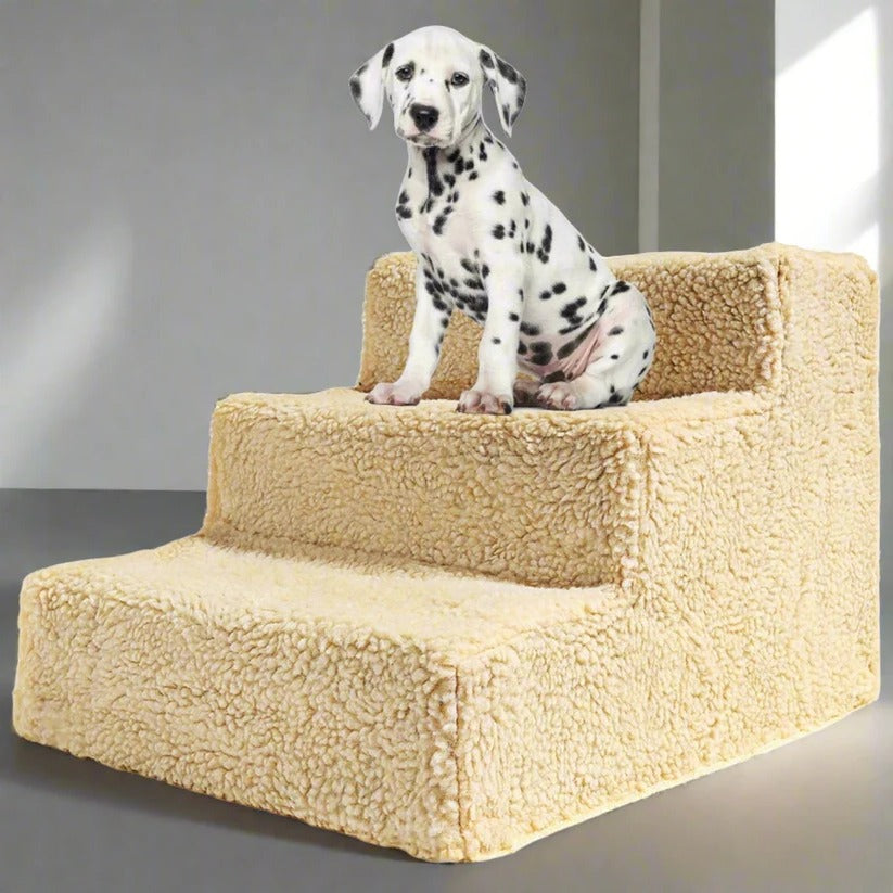 3-Step Portable Dog Stairs – Easy Access to Beds & Tall Furniture