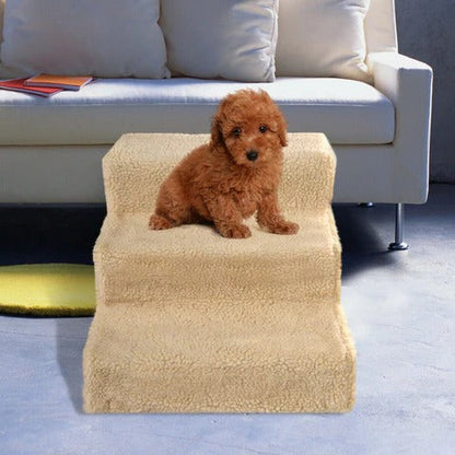 3-Step Portable Dog Stairs – Easy Access to Beds & Tall Furniture