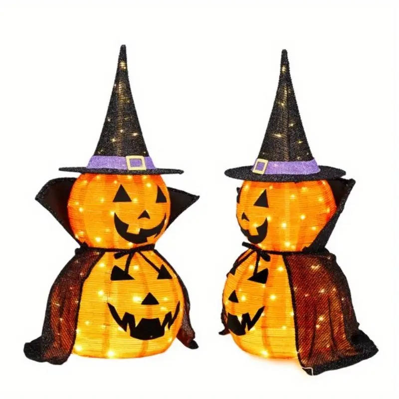 Lighted Pumpkin Decorations (2-Pack) – Instant Halloween Glow