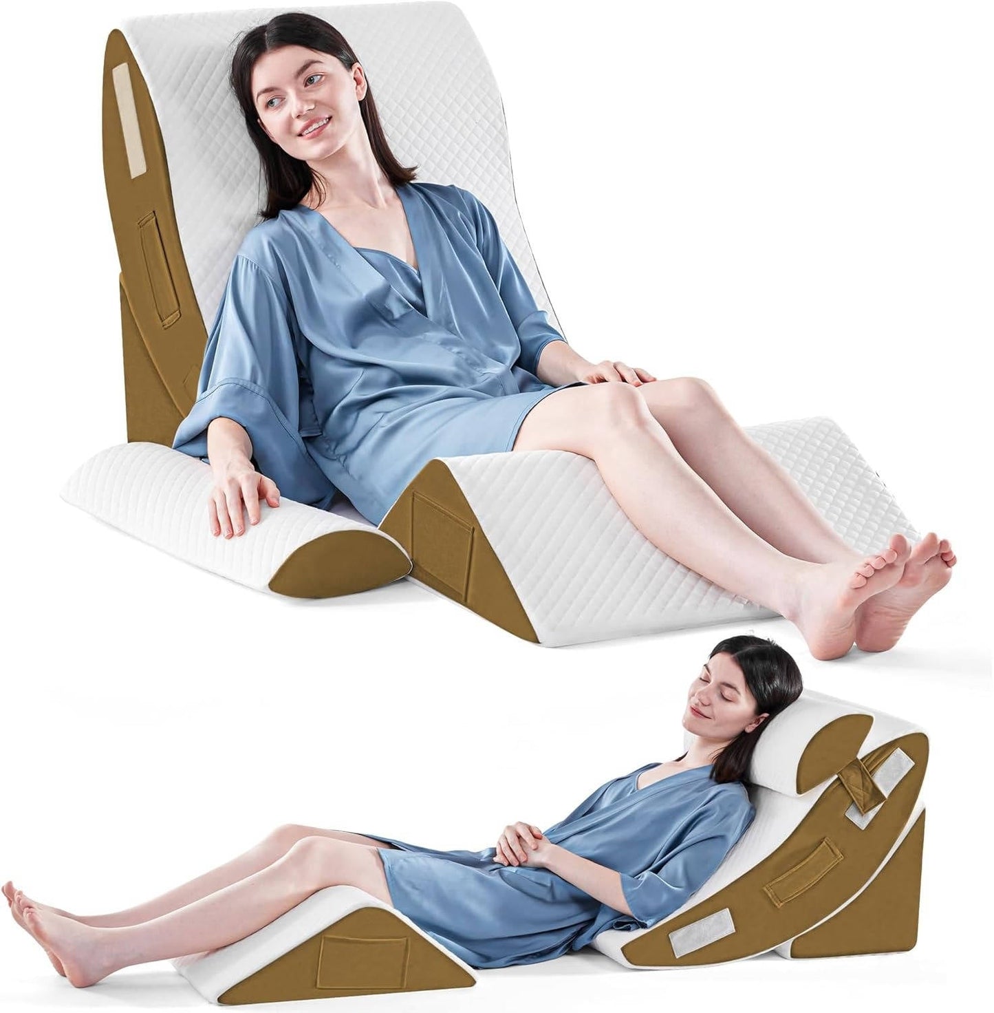 4-Piece Bed Wedge Pillow Set – Elevated Comfort for a Better Night's Sleep