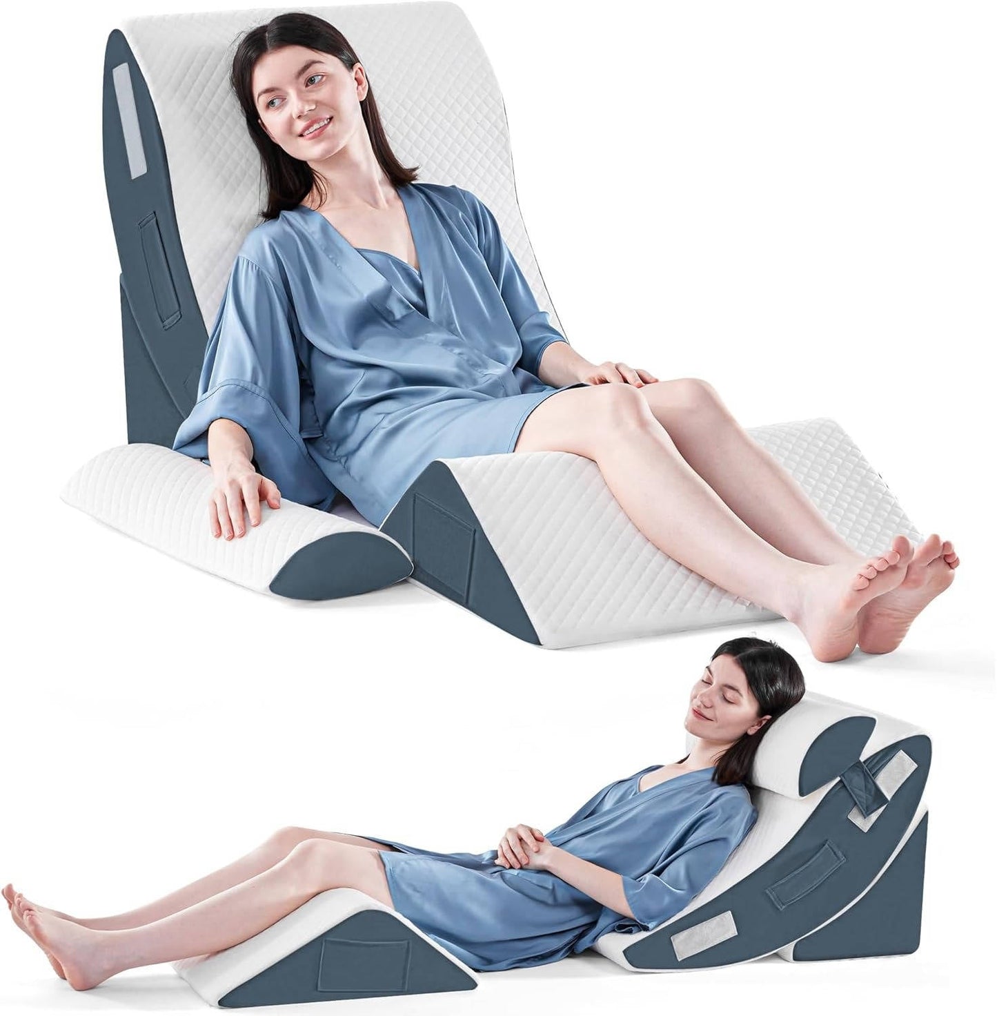 4-Piece Bed Wedge Pillow Set – Elevated Comfort for a Better Night's Sleep