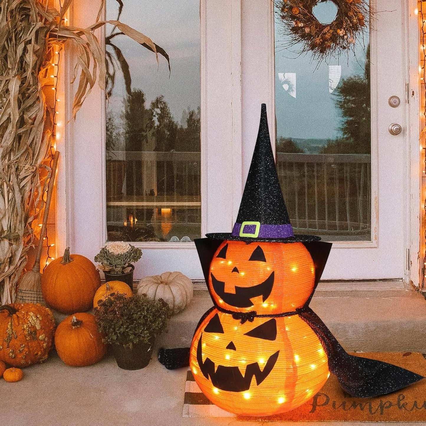 Lighted Pumpkin Decorations (2-Pack) – Instant Halloween Glow