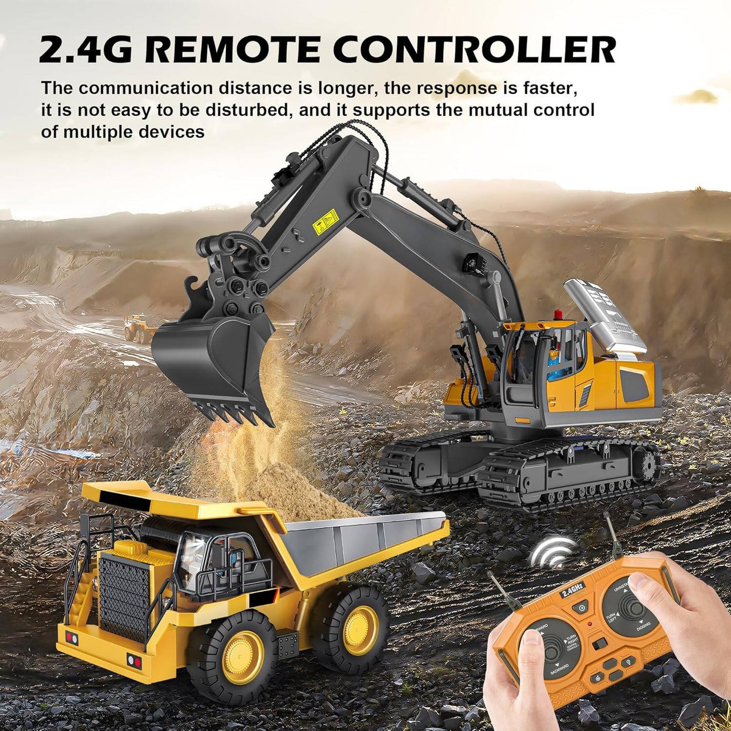 4WD RC Construction Truck – Excavator, Bulldozer & Dump, Built Tough