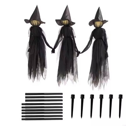 Sound-Activated Hand-Holding Witch Decorations (3-Pack) – Halloween Scares Made Easy