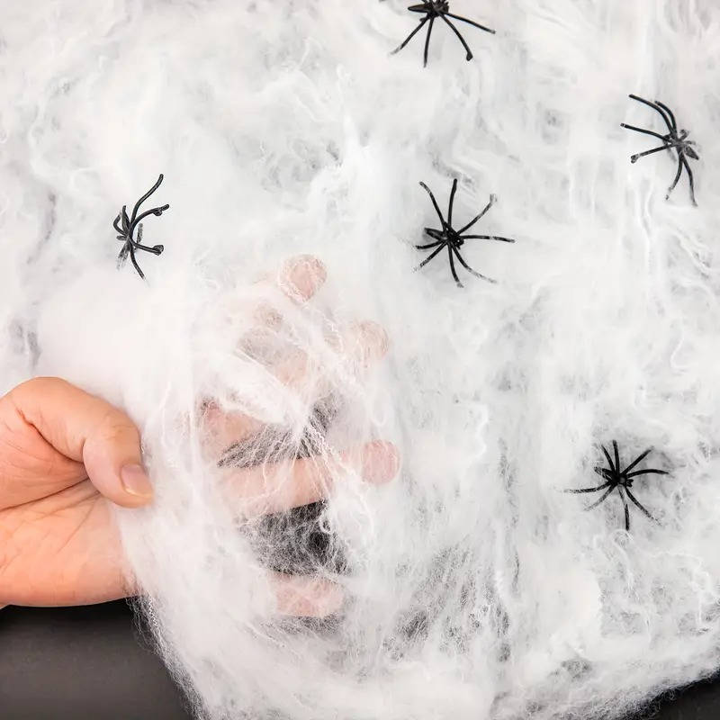 200 Sq Ft Halloween Spider Web Decorations – Spookiest House on the Block