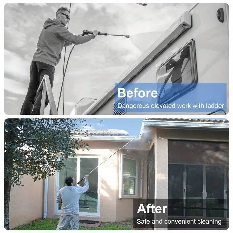 Telescoping Pressure Washer Extension Wand – Tackle the Toughest Spots from the Ground
